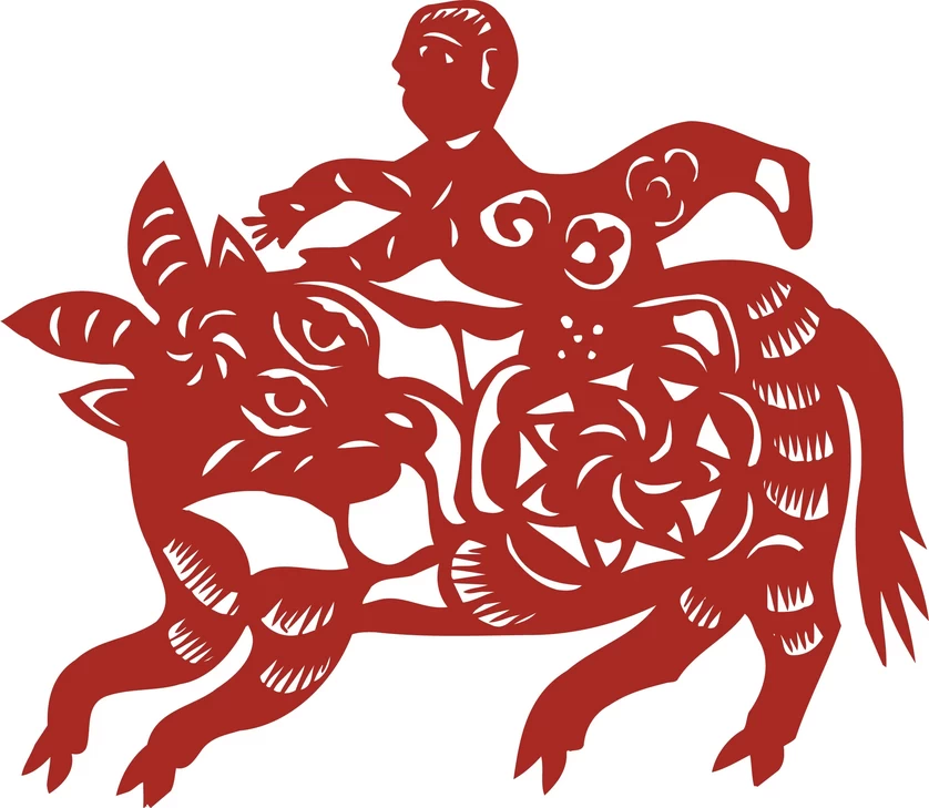 中国风中式传统喜庆民俗人物动物窗花剪纸插画边框AI矢量PNG素材【1260】